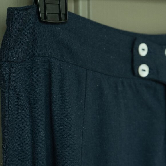 Mare Sole Amore Linen Pant High Rise Ultra Wide Leg Minimal Scandi GIrl Trouser - Picture 4 of 9